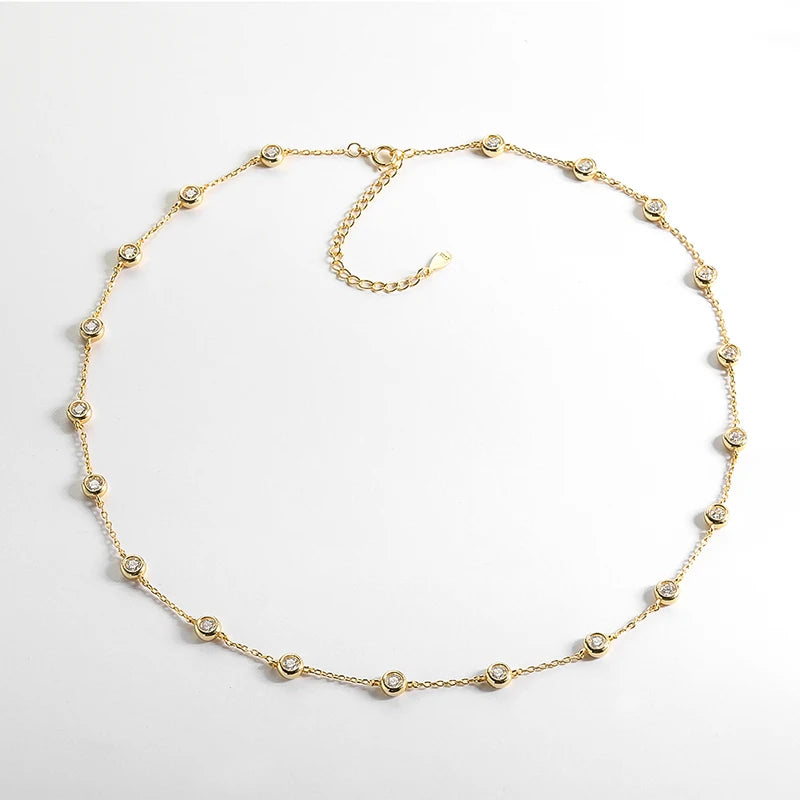 Smyoue 2cttw Genuine Moissanite Tennis Necklace for Women