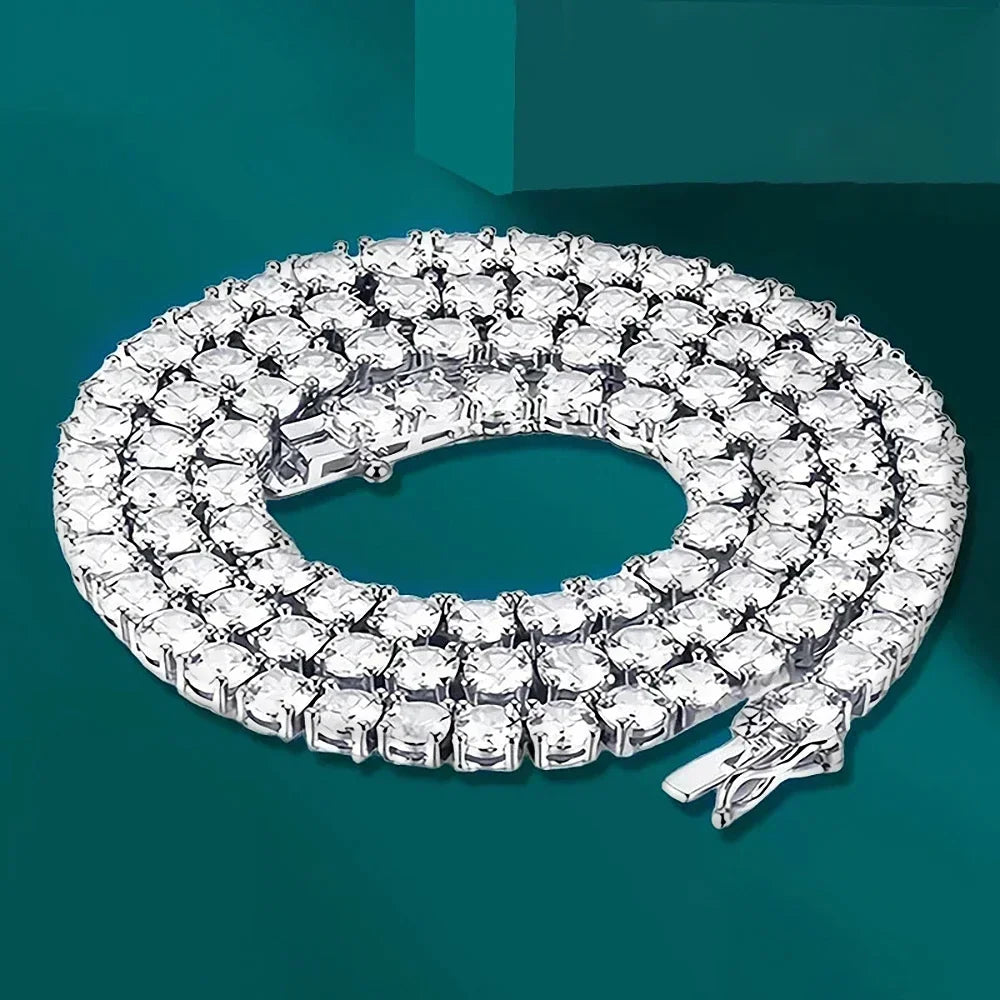 3/5/6.6mm Moissanite Tennis Chain - 925 Silver