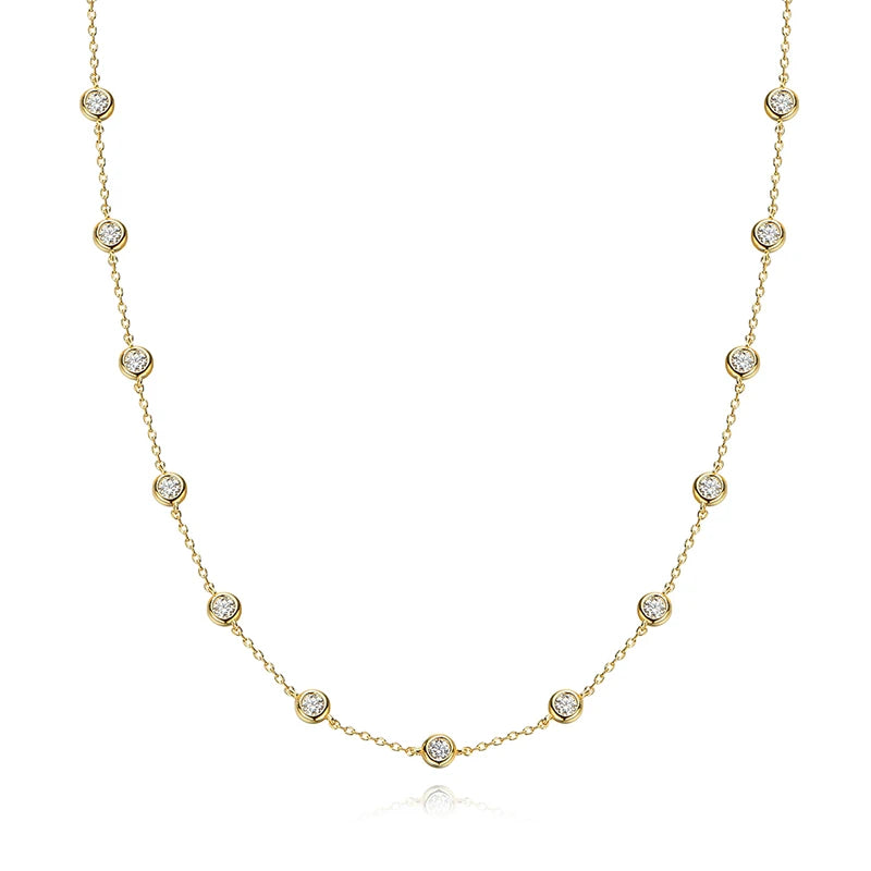 Smyoue 2cttw Genuine Moissanite Tennis Necklace for Women