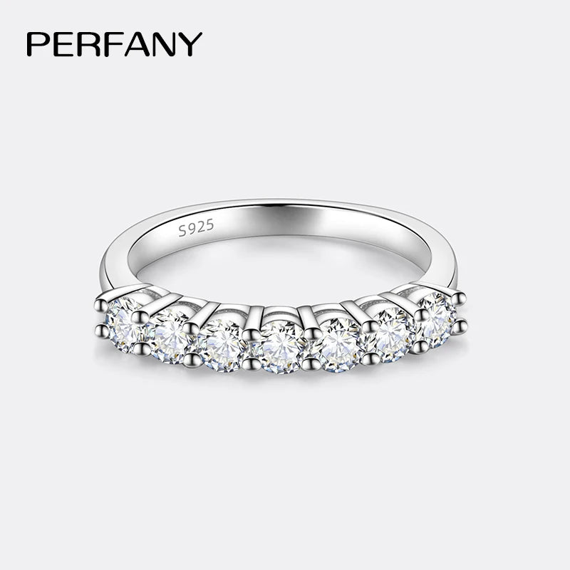PERFANY 3mm Moissanite Ring For Women S925 Pure Silver Eternal Diamond
