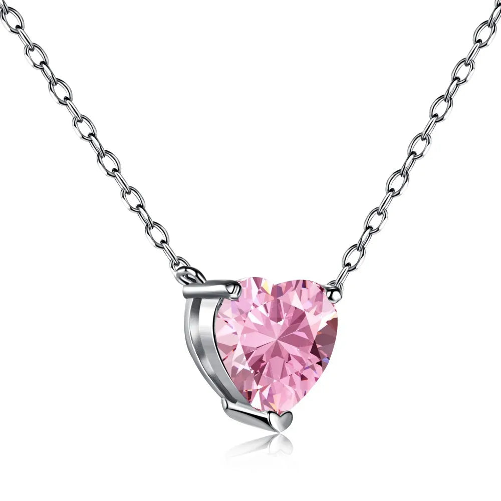 4CT Heart Shape Moissanite Pendant Necklace