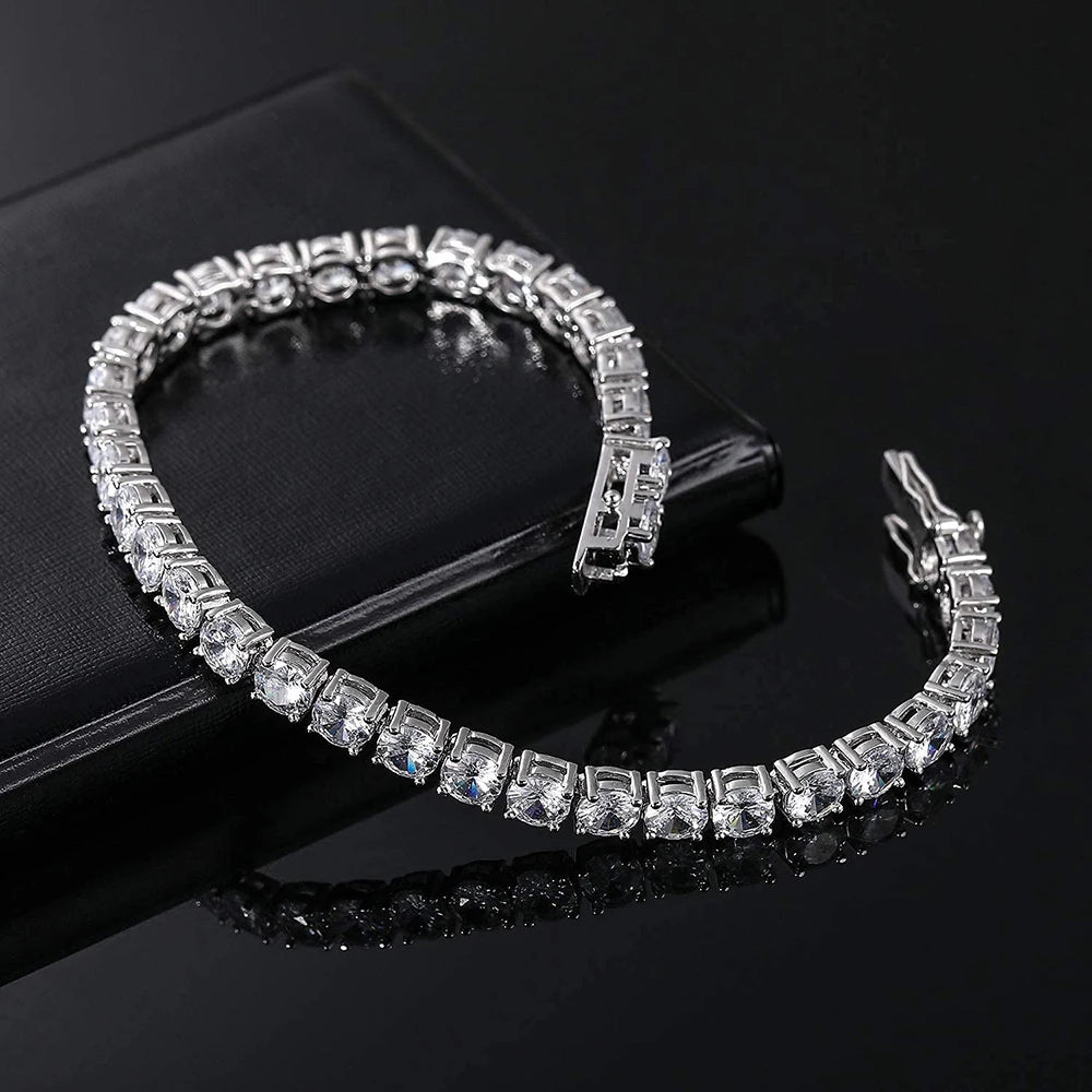 Full Moissanite Tennis Bracelet with Gra Certificate 925 Sterling