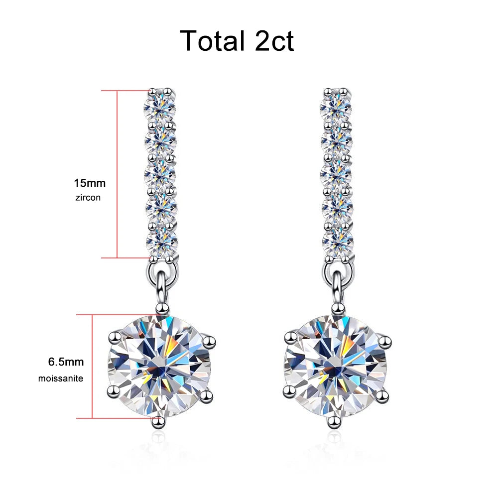 KNOBSPIN 1ct D Color Moissanite Earrings for Women