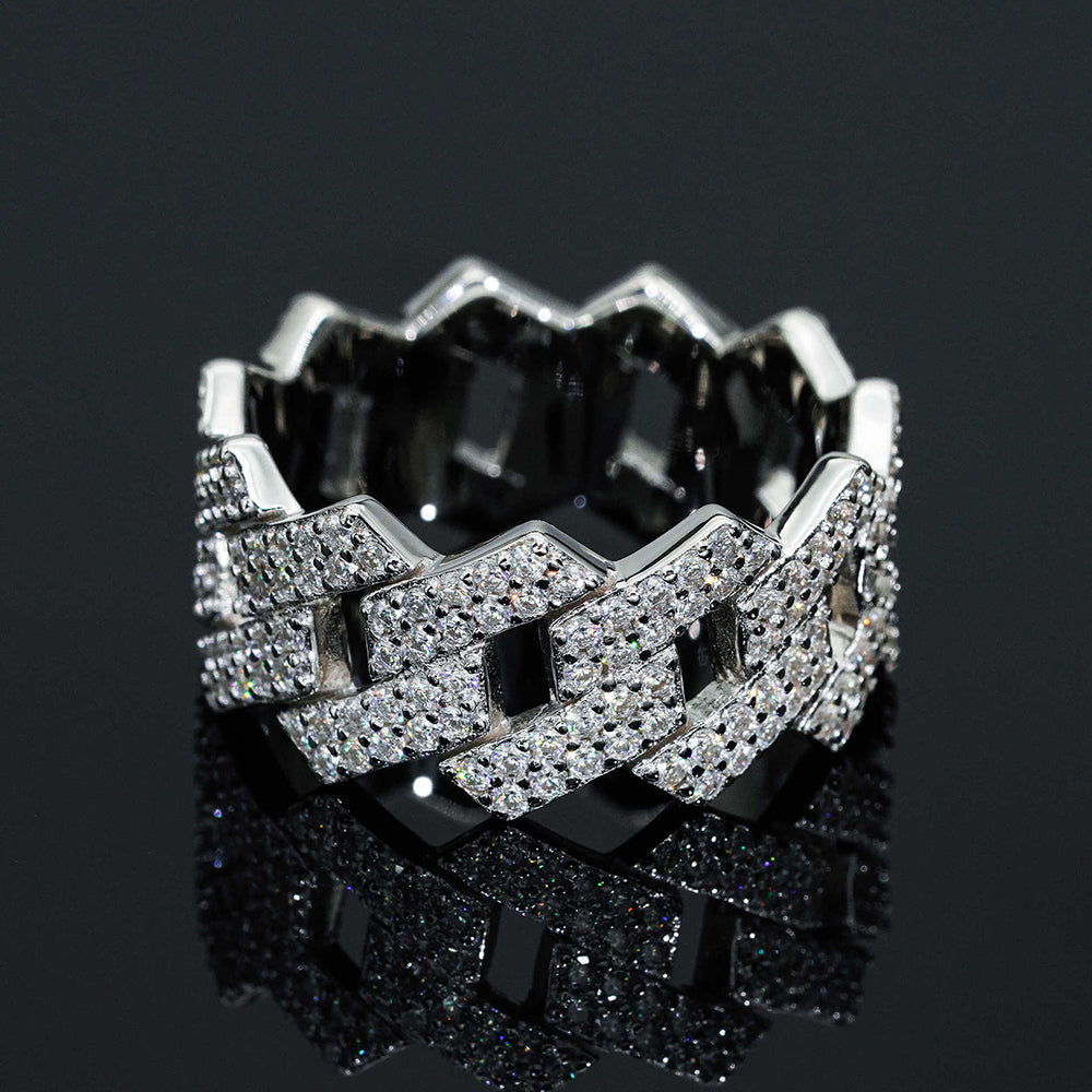 Cuban Moissanite Ring - 925 Silver - D Colour - VVS1
