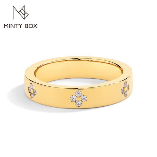 18k Gold Plated Diamond Wedding Band Ring For Women S925 Silver Engagement Party Fine Jewelry Gift