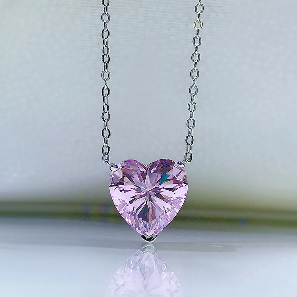 4CT Heart Shape Moissanite Pendant Necklace