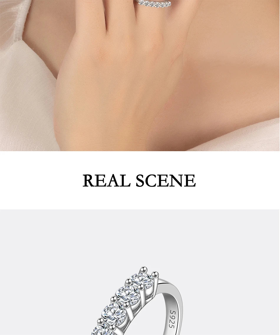 PERFANY 3mm Moissanite Ring For Women S925 Pure Silver Eternal Diamond
