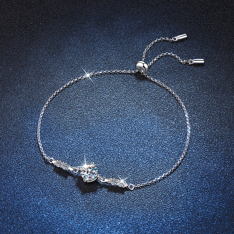 1 Carat Moissanite 925 Sterling Silver Women Bracelet