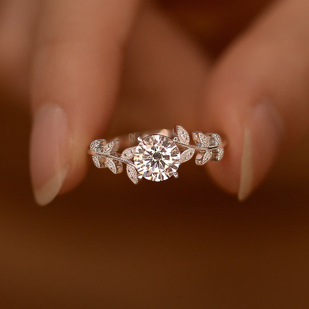 Moissanite engagement ring for woman 925 sterling silver plated
