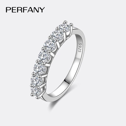 PERFANY 3mm Moissanite Ring For Women S925 Pure Silver Eternal Diamond
