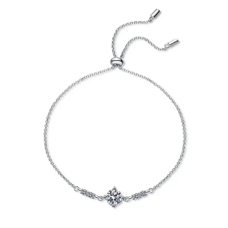 1 Carat Moissanite 925 Sterling Silver Women Bracelet