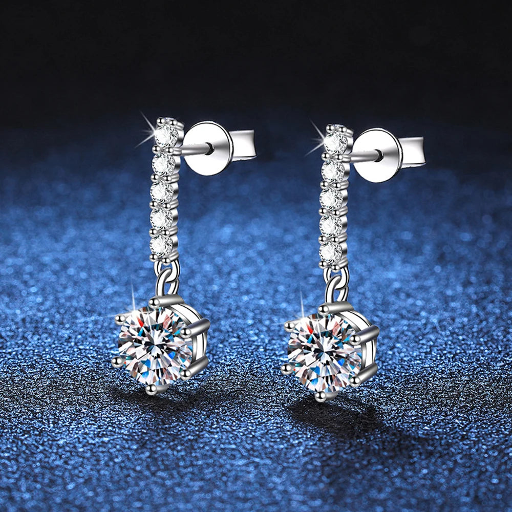 KNOBSPIN 1ct D Color Moissanite Earrings for Women