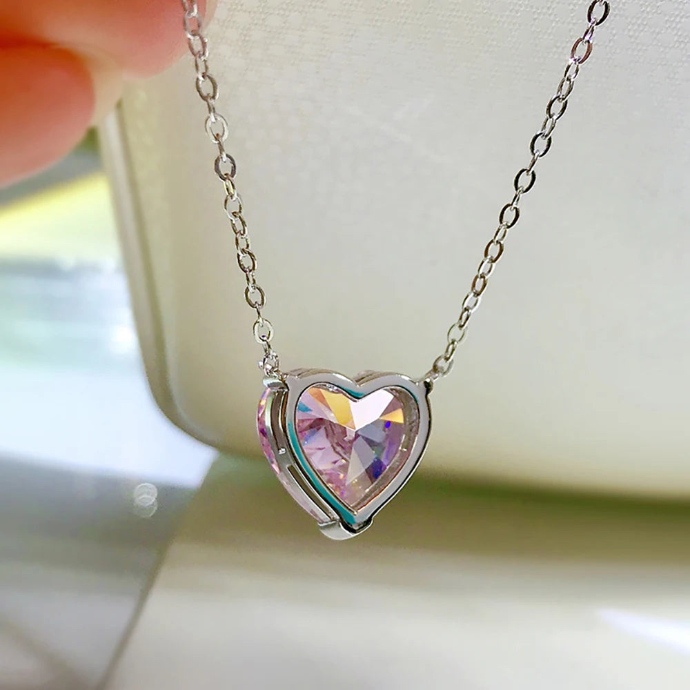 4CT Heart Shape Moissanite Pendant Necklace