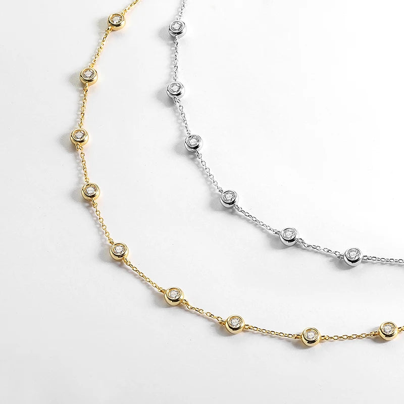 Smyoue 2cttw Genuine Moissanite Tennis Necklace for Women