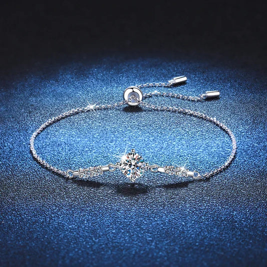 1 Carat Moissanite 925 Sterling Silver Women Bracelet